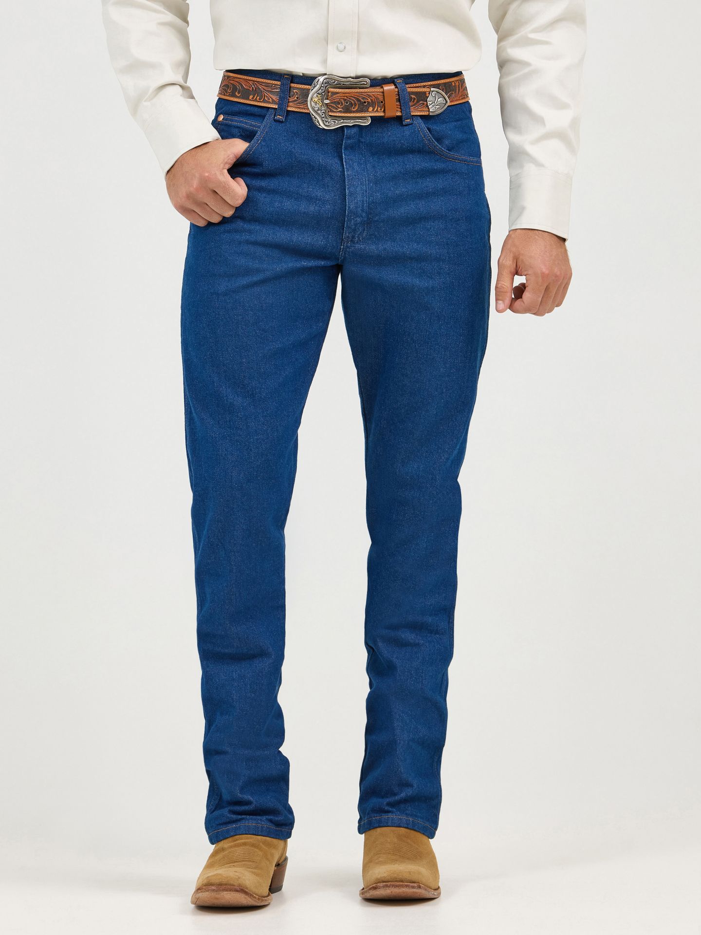 Мужские джинсы Wrangler Cowboy Cut® Relaxed Fit, цвет: Индиго — фото 2