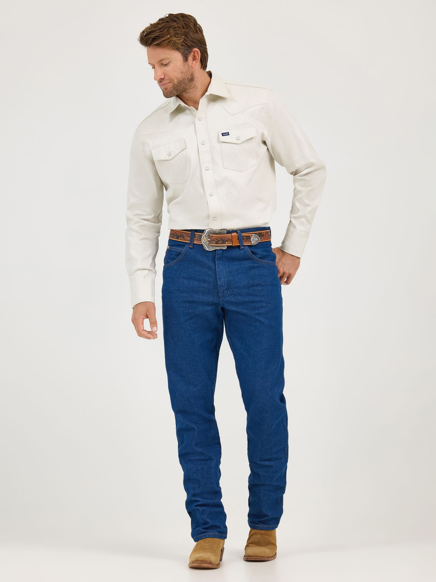 Мужские джинсы Wrangler Cowboy Cut® Relaxed Fit, цвет: Индиго — фото 4