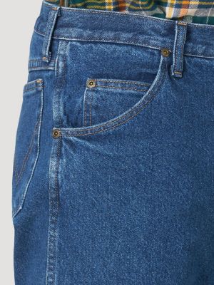 Light Wash Relaxed Fit Fleece Lined Jeans