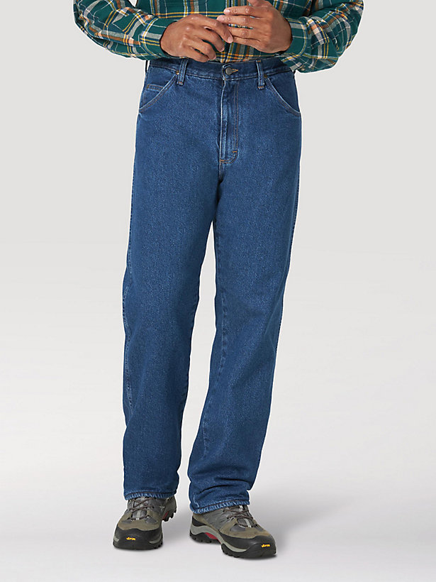 Wrangler Rugged Wear® Fleece Lined Relaxed Fit Jean in Stonewash