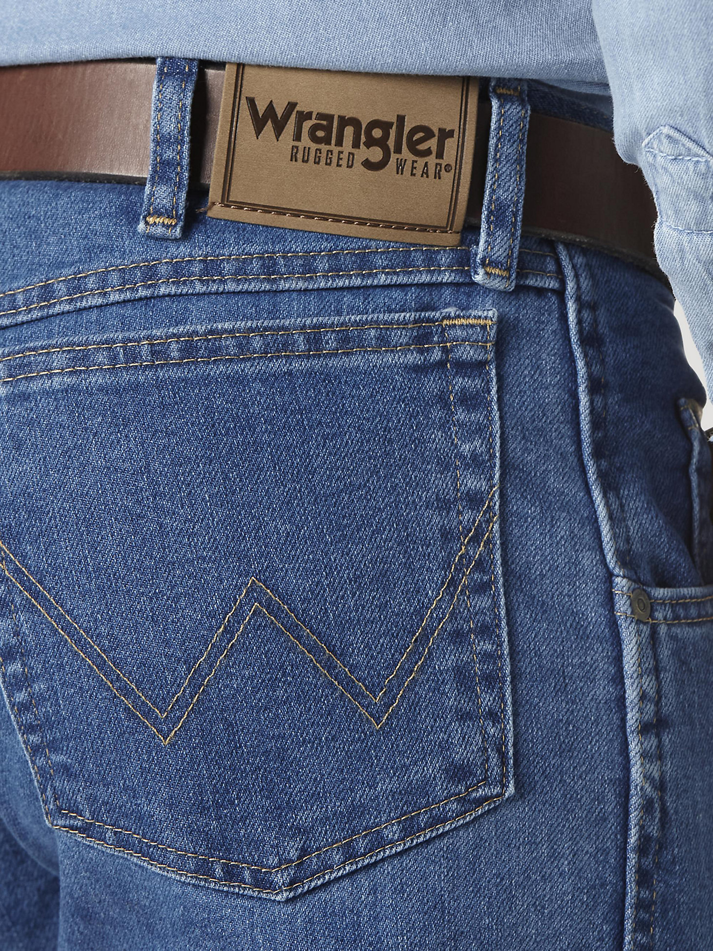 Wrangler Rugged Wear® Relaxed Stretch Flex Denim Jean - Stonewashed in Stonewashed alternative view 3