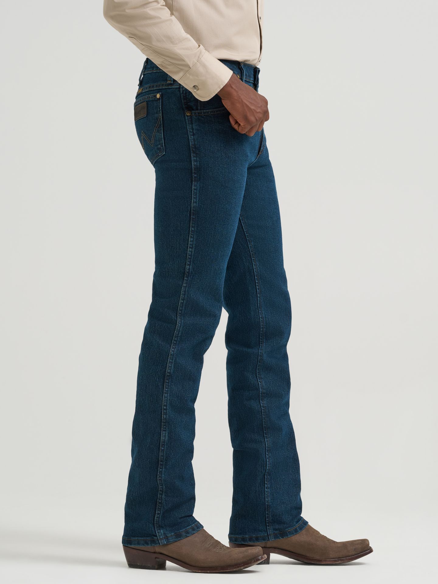 Мужские джинсы Wrangler Premium Performance Advanced Comfort Cowboy Cut® Slim Fit Jean, цвет: Dark Tint — фото 3