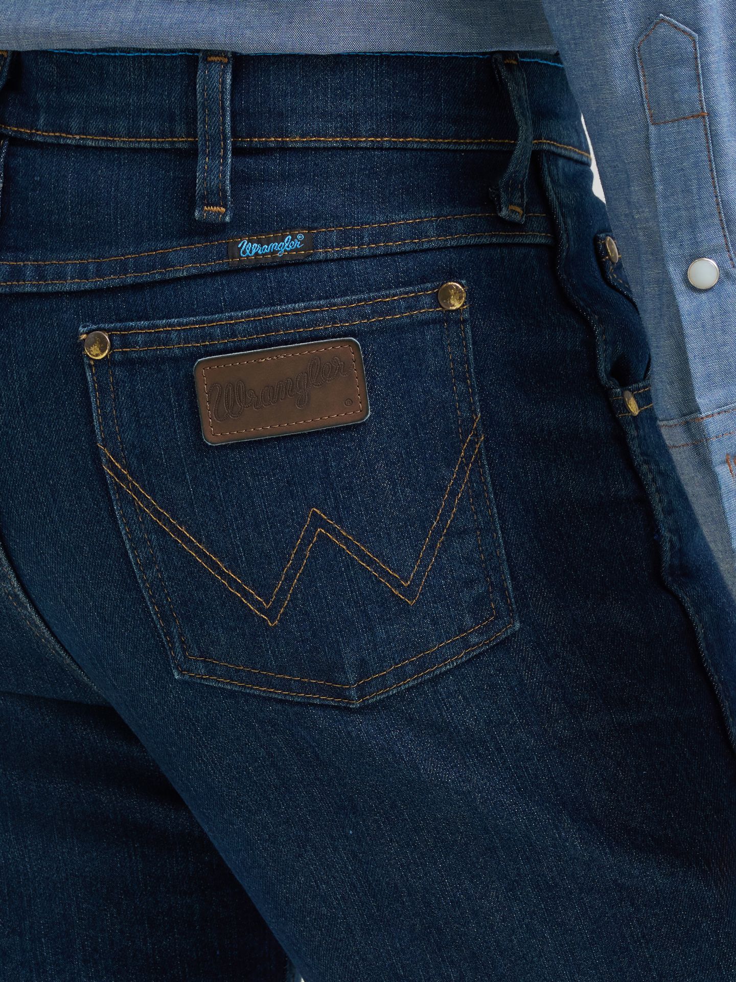 Мужские джинсы Wrangler Premium Performance Cowboy Cut® Advanced Comfort Wicking Slim Fit, цвет: Тёмно-синий — фото 5
