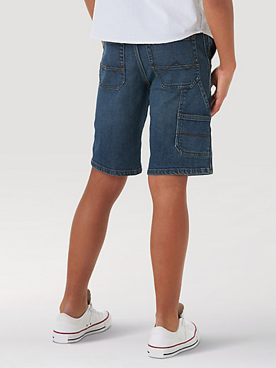 Wrangler Boys Straight Utility Jean Shorts Forest Denim Size 6 Regular NEW 