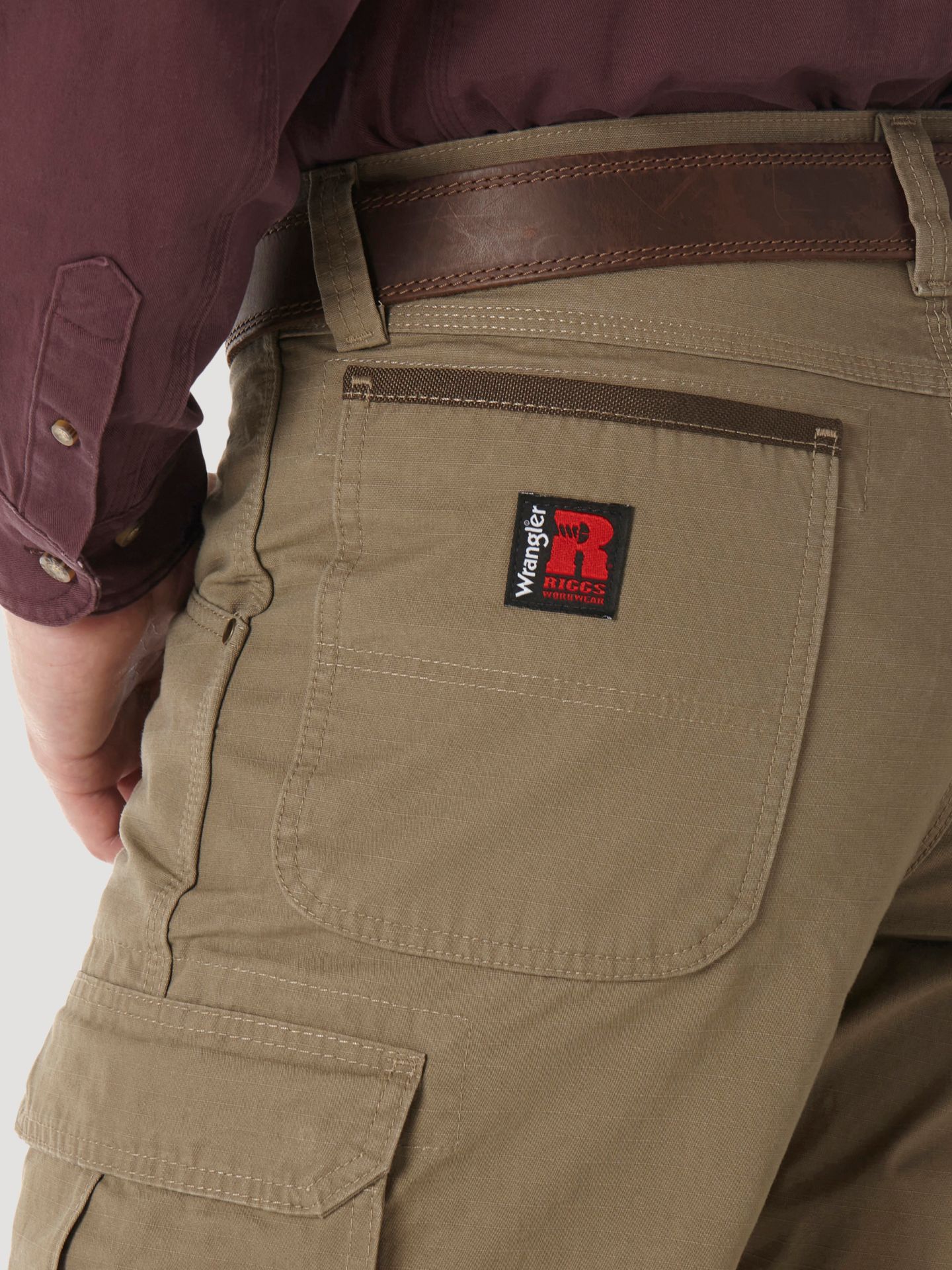 Мужские брюки Wrangler Riggs Workwear® Ripstop Ranger Cargo, цвет: Коричневый — фото 5