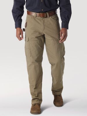 Men's 34-inch x 32-inch Khaki Cotton/Polyester/Spandex HD Flex Work Pants  with 6 Pockets