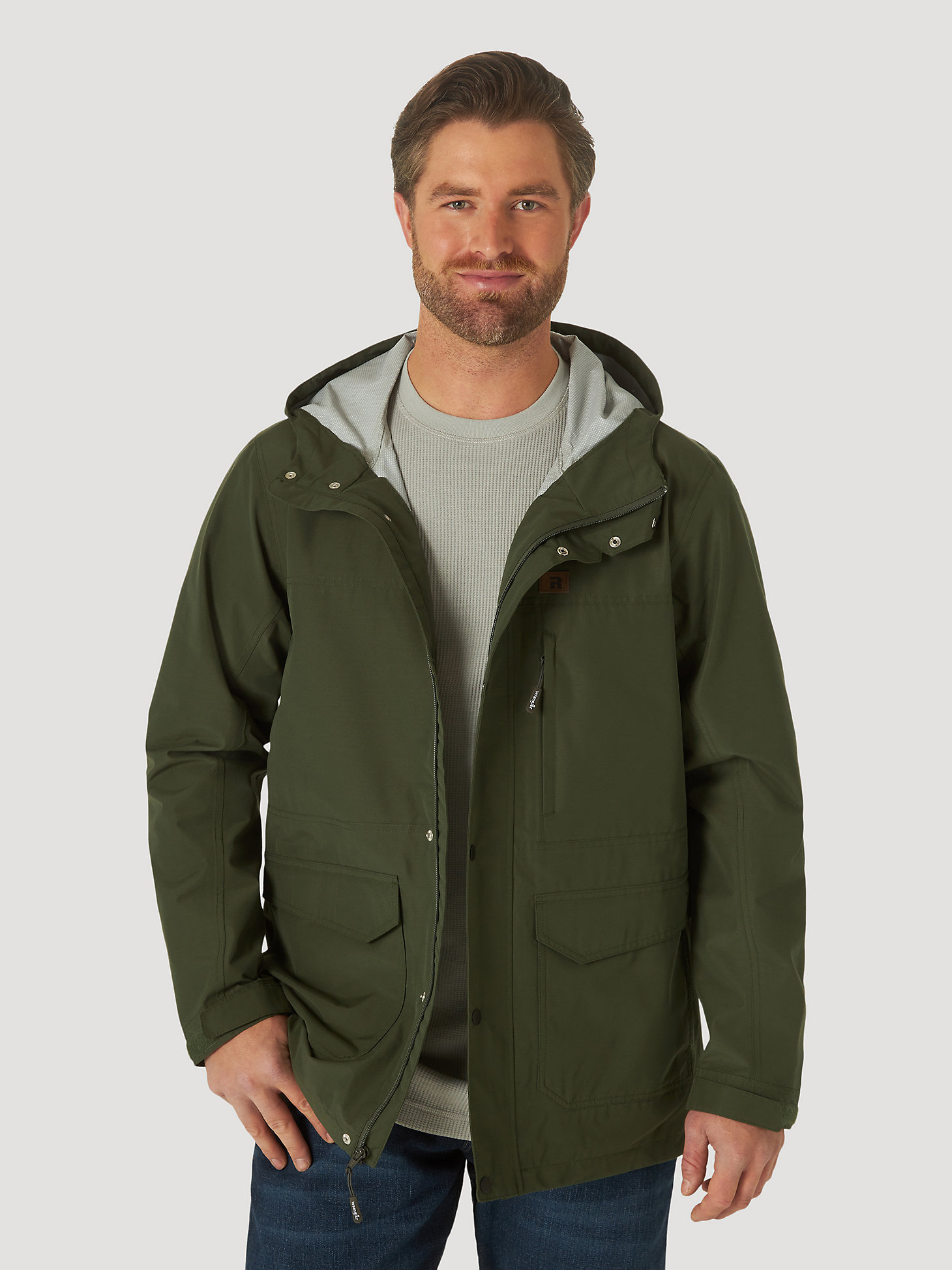Wrangler® RIGGS WORKWEAR® Utility Rain Jacket in Forest Night main view
