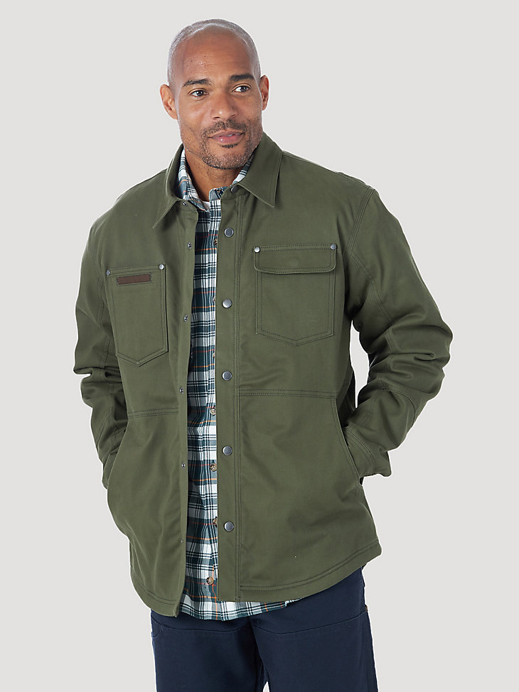 Wrangler® RIGGS Workwear® Tough Layers Fleece Lined Work Shirt Jacket in Loden main view