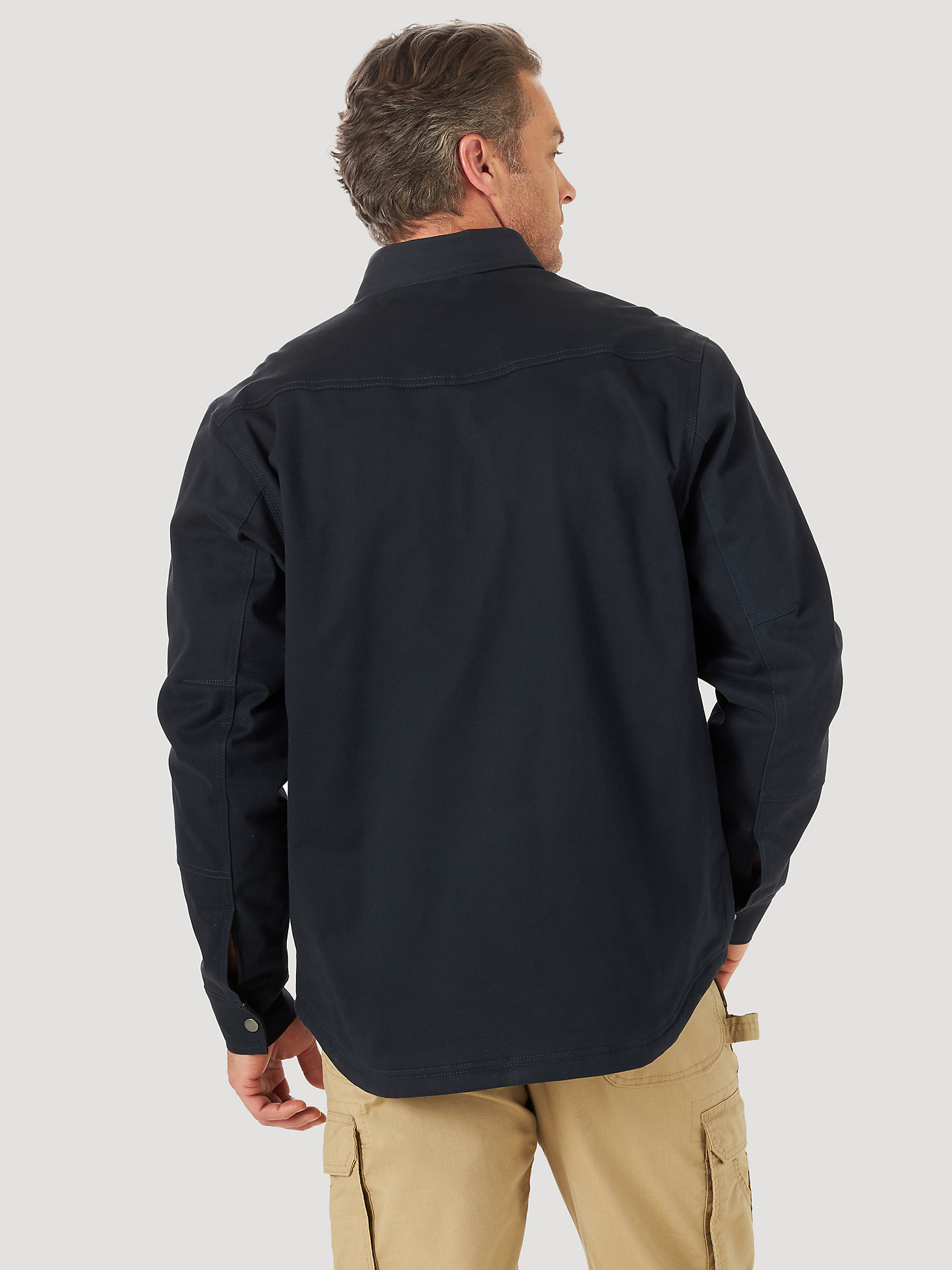 Wrangler® RIGGS Workwear® Tough Layers Fleece Lined Work Shirt Jacket in Dark Navy alternative view 1