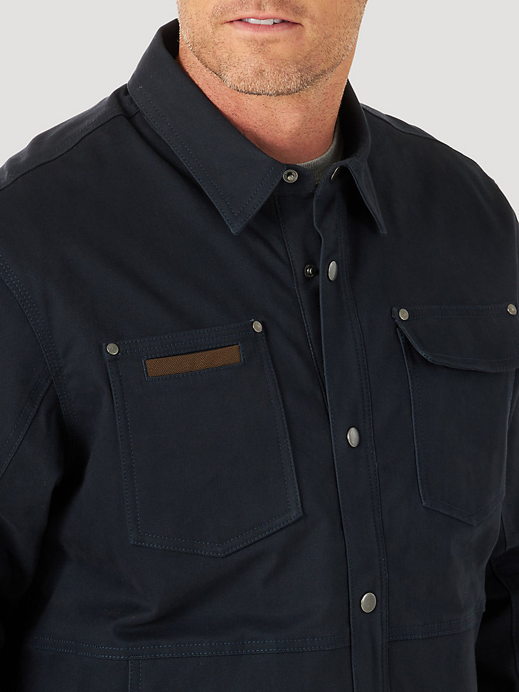 Wrangler® RIGGS Workwear® Tough Layers Fleece Lined Work Shirt Jacket in Dark Navy alternative view 4