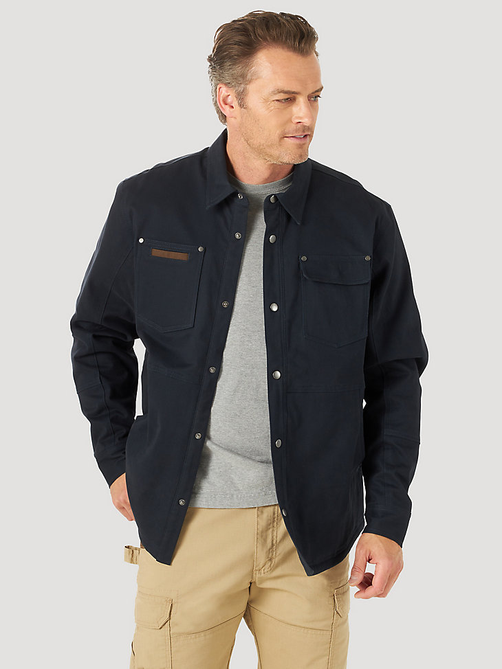 Wrangler® RIGGS Workwear® Tough Layers Fleece Lined Work Shirt Jacket in Dark Navy main view