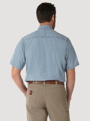 Wrangler® RIGGS Workwear® Chambray Work Shirt in Light Blue