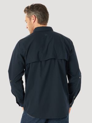 Wrangler® RIGGS Workwear® Long Sleeve Vented Solid Work Shirt in Navy