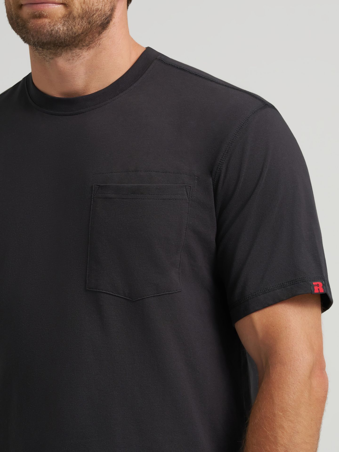 Мужская футболка Wrangler Riggs Workwear® Short Sleeve 1 Pocket Performance, цвет: Чёрный — фото 4