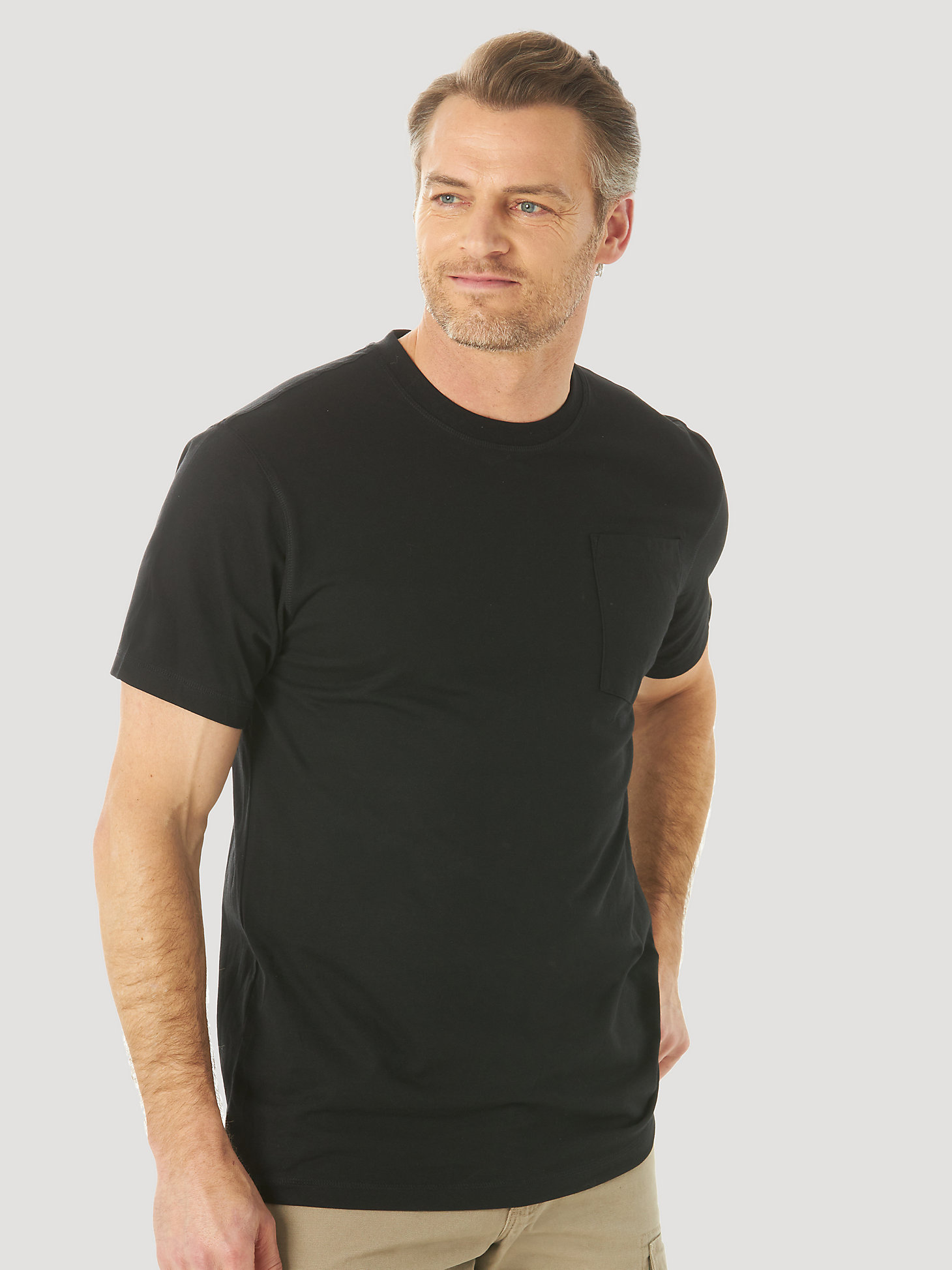 Wrangler® RIGGS Workwear® Short Sleeve 1 Pocket Performance T-Shirt in Black main view