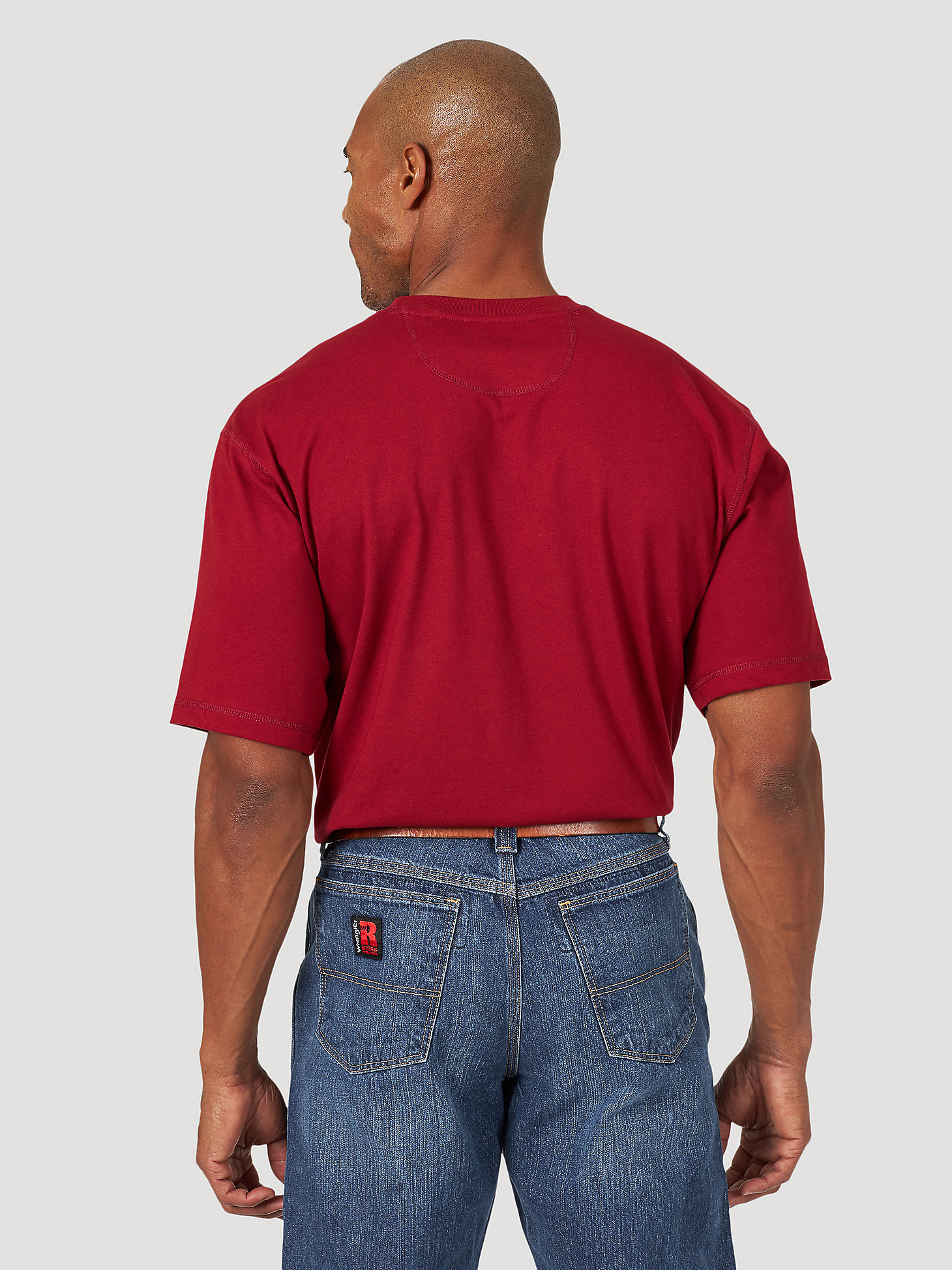 Wrangler® RIGGS Workwear® Short Sleeve 1 Pocket Performance T-Shirt in Currant Red alternative view 1