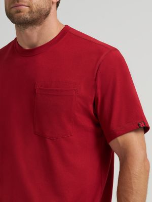 Wrangler&reg; RIGGS Workwear&reg; Short Sleeve 1 Pocket Performance T-Shirt in Currant Red