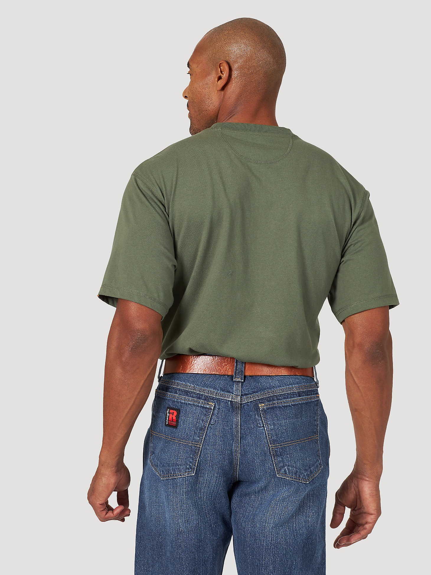 Wrangler® RIGGS Workwear® Short Sleeve 1 Pocket Performance T-Shirt in Hazel Green alternative view 1