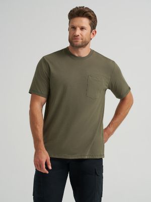Wrangler® RIGGS Workwear® Short Sleeve 1 Pocket Performance T-Shirt in Hazel Green