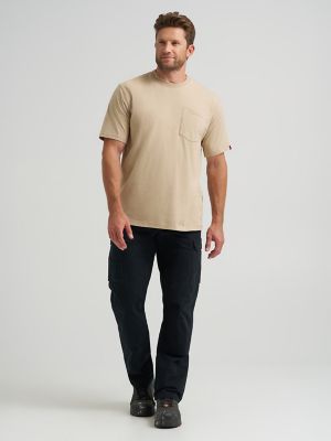 Wrangler® RIGGS Workwear® Short Sleeve 1 Pocket Performance T-Shirt in Khaki