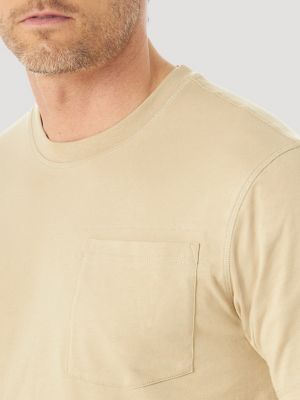 Wrangler® RIGGS Workwear® Short Sleeve 1 Pocket Performance T-Shirt in Khaki