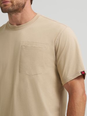 Wrangler® RIGGS Workwear® Short Sleeve 1 Pocket Performance T-Shirt in Khaki