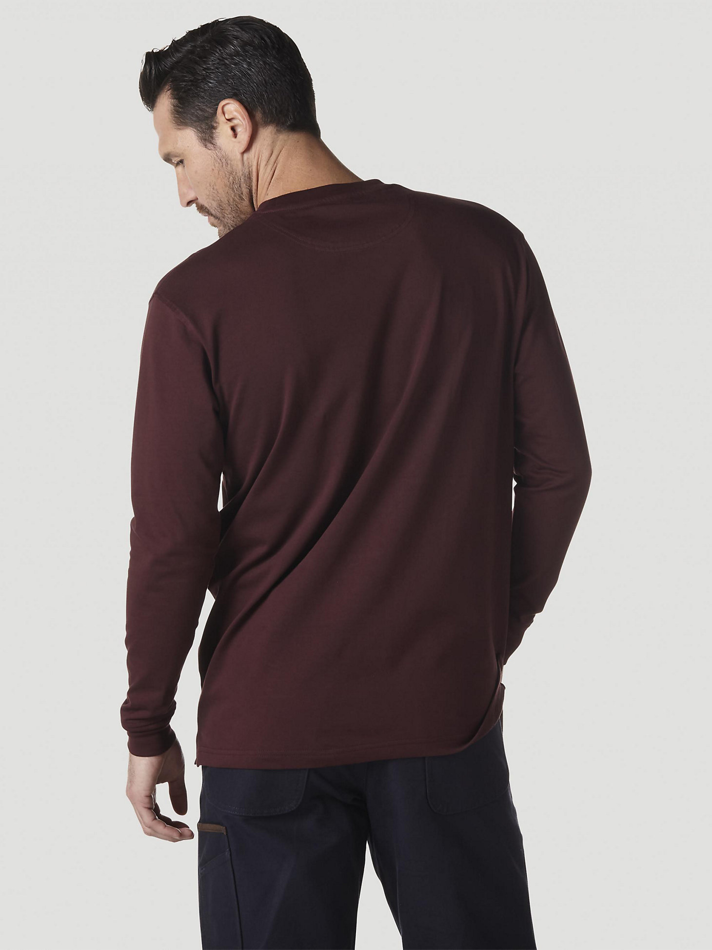 Wrangler® RIGGS Workwear® Long Sleeve Pocket T-Shirt in Burgundy alternative view 1