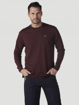 Wrangler® RIGGS Workwear® Long Sleeve Pocket T-Shirt in Burgundy