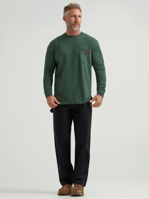 Wrangler® RIGGS Workwear® Long Sleeve Pocket T-Shirt in Forest Green