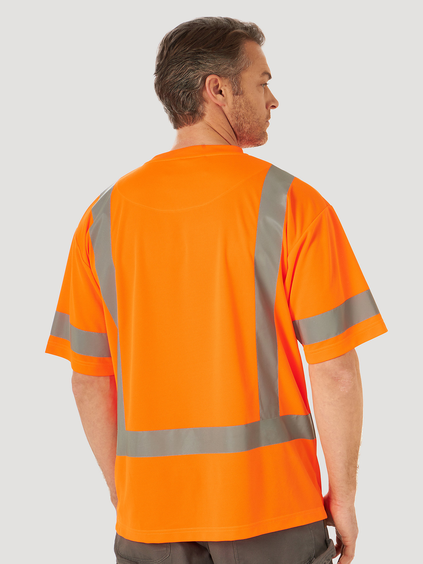 Wrangler® RIGGS Workwear® Short Sleeve High Visibility T-Shirt in Safety Orange alternative view 1
