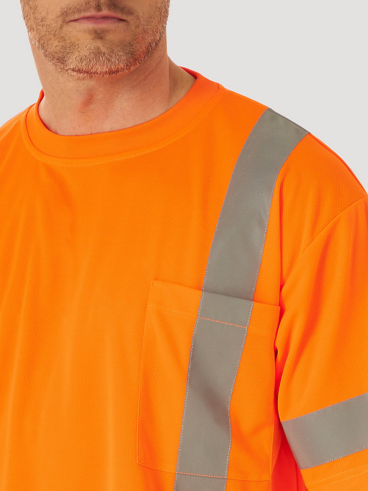 Wrangler® RIGGS Workwear® Short Sleeve High Visibility T-Shirt in Safety Orange alternative view 3
