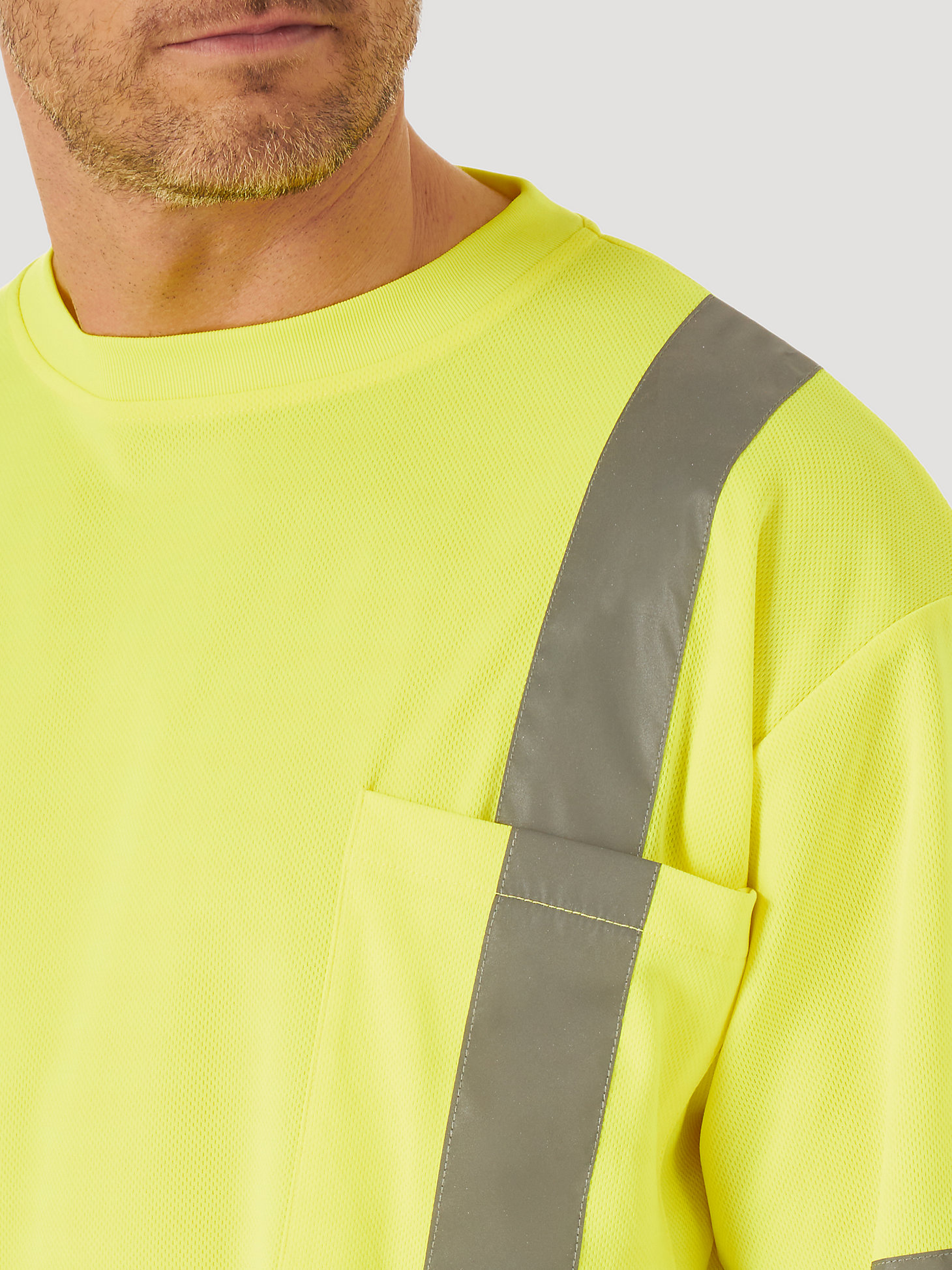 Wrangler® RIGGS Workwear® Long Sleeve High Visibility T-Shirt in Safety Green alternative view 3