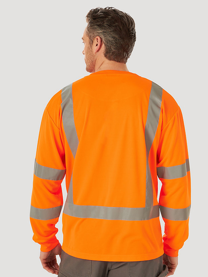Wrangler® RIGGS Workwear® Long Sleeve High Visibility T-Shirt in Safety Orange alternative view