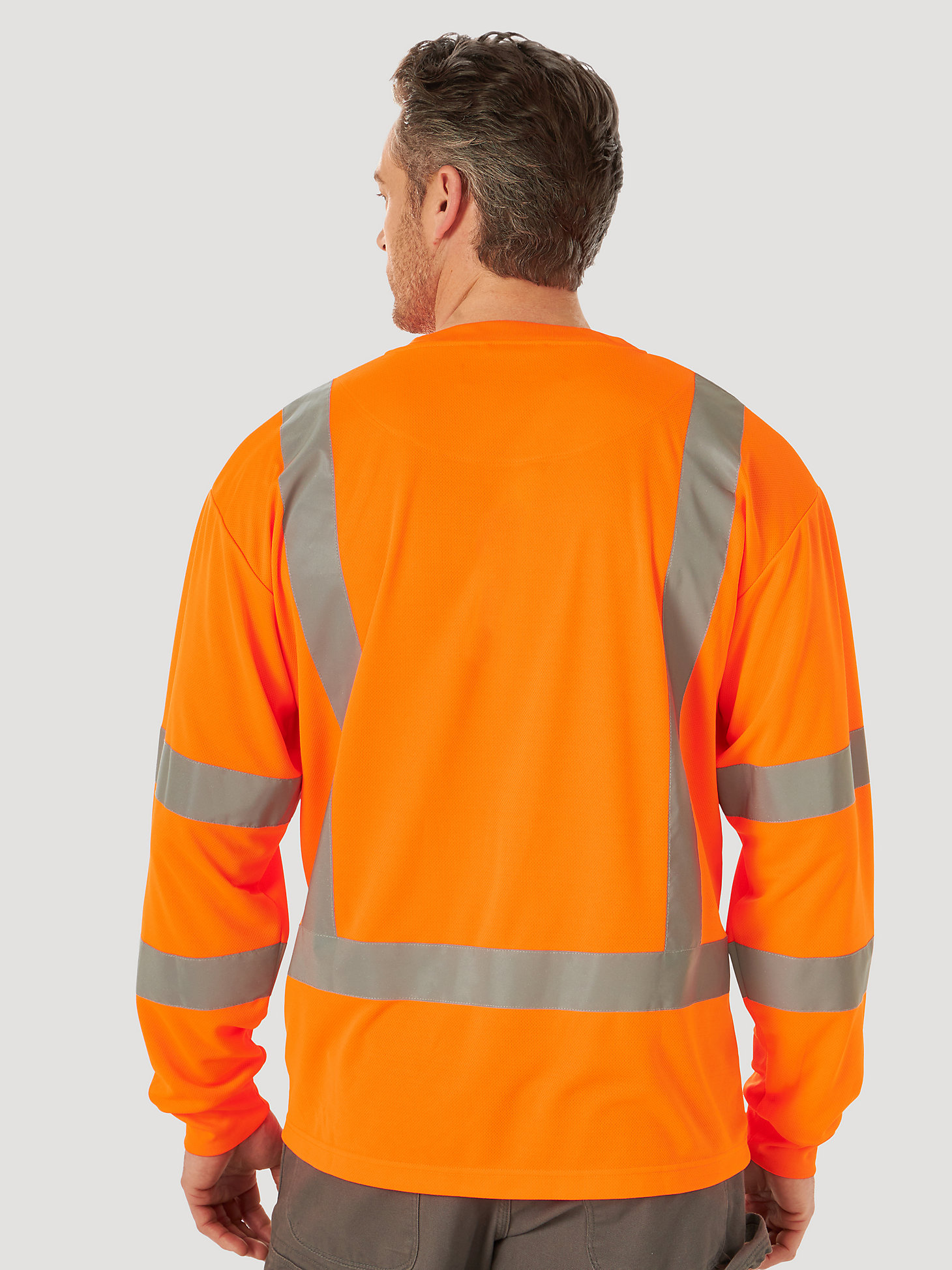 Wrangler® RIGGS Workwear® Long Sleeve High Visibility T-Shirt in Safety Orange alternative view 1