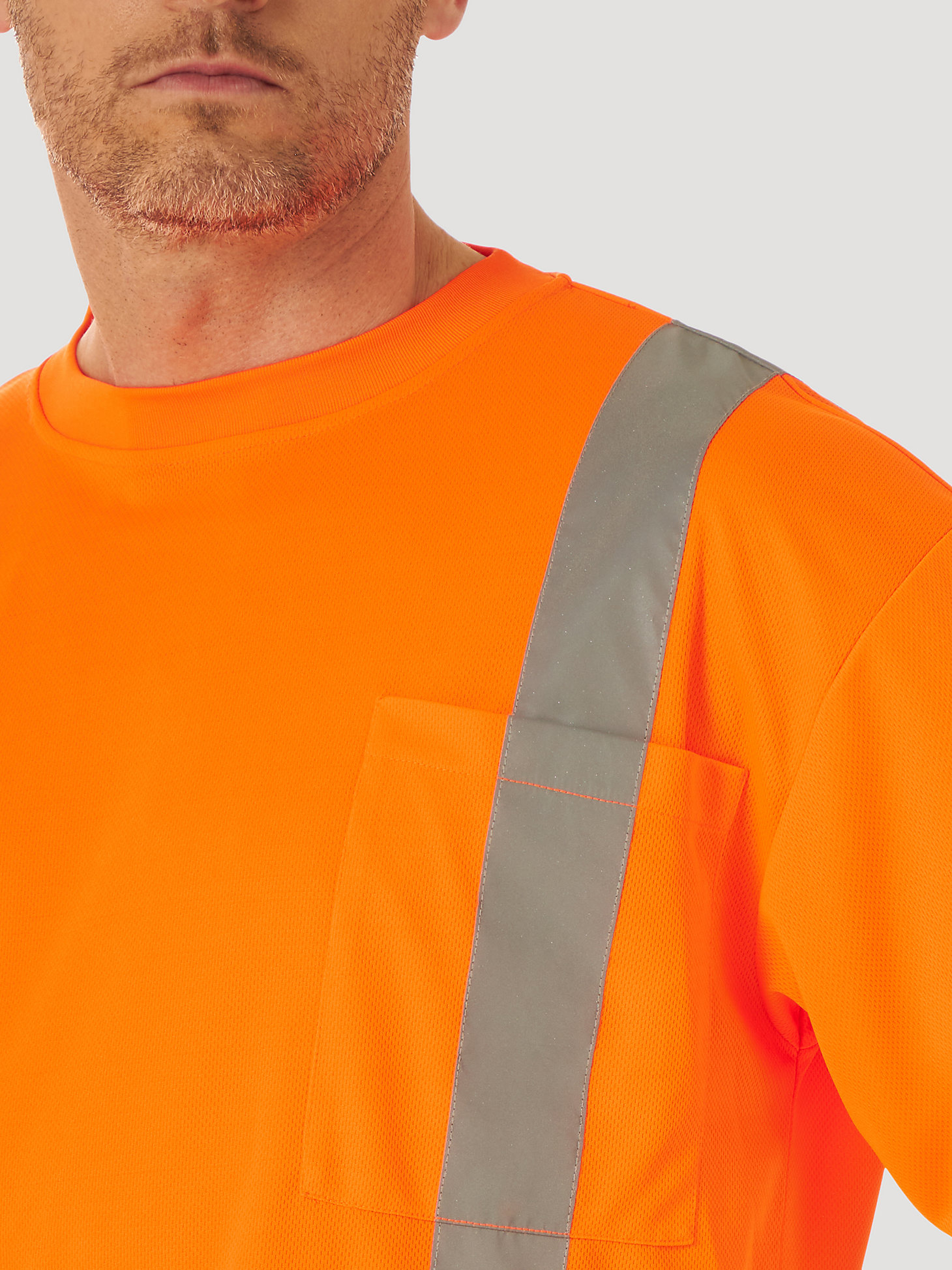 Wrangler® RIGGS Workwear® Long Sleeve High Visibility T-Shirt in Safety Orange alternative view 3