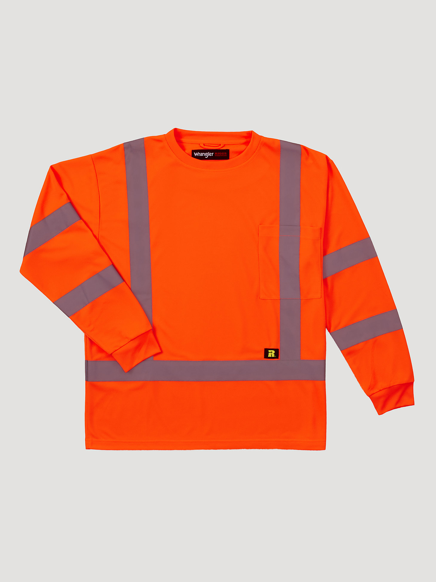 Wrangler® RIGGS Workwear® Long Sleeve High Visibility T-Shirt in Safety Orange alternative view 5