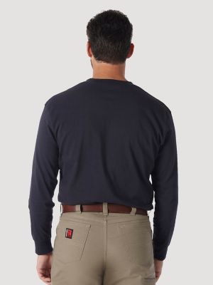 Wrangler Authentics Men's Long Sleeve Waffle Henley, Pumice Stone, Small at   Men's Clothing store