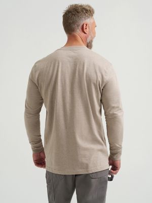 Wrangler® RIGGS Workwear® Long Sleeve Solid Henley in Oatmeal Heather