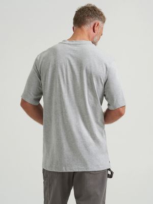 Wrangler® RIGGS Workwear® Short Sleeve Henley in Ash Heather