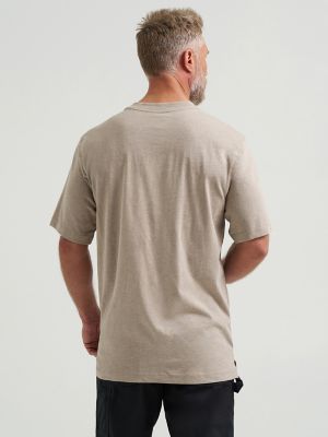 Wrangler® RIGGS Workwear® Short Sleeve Henley in Oatmeal Heather alternative view 3