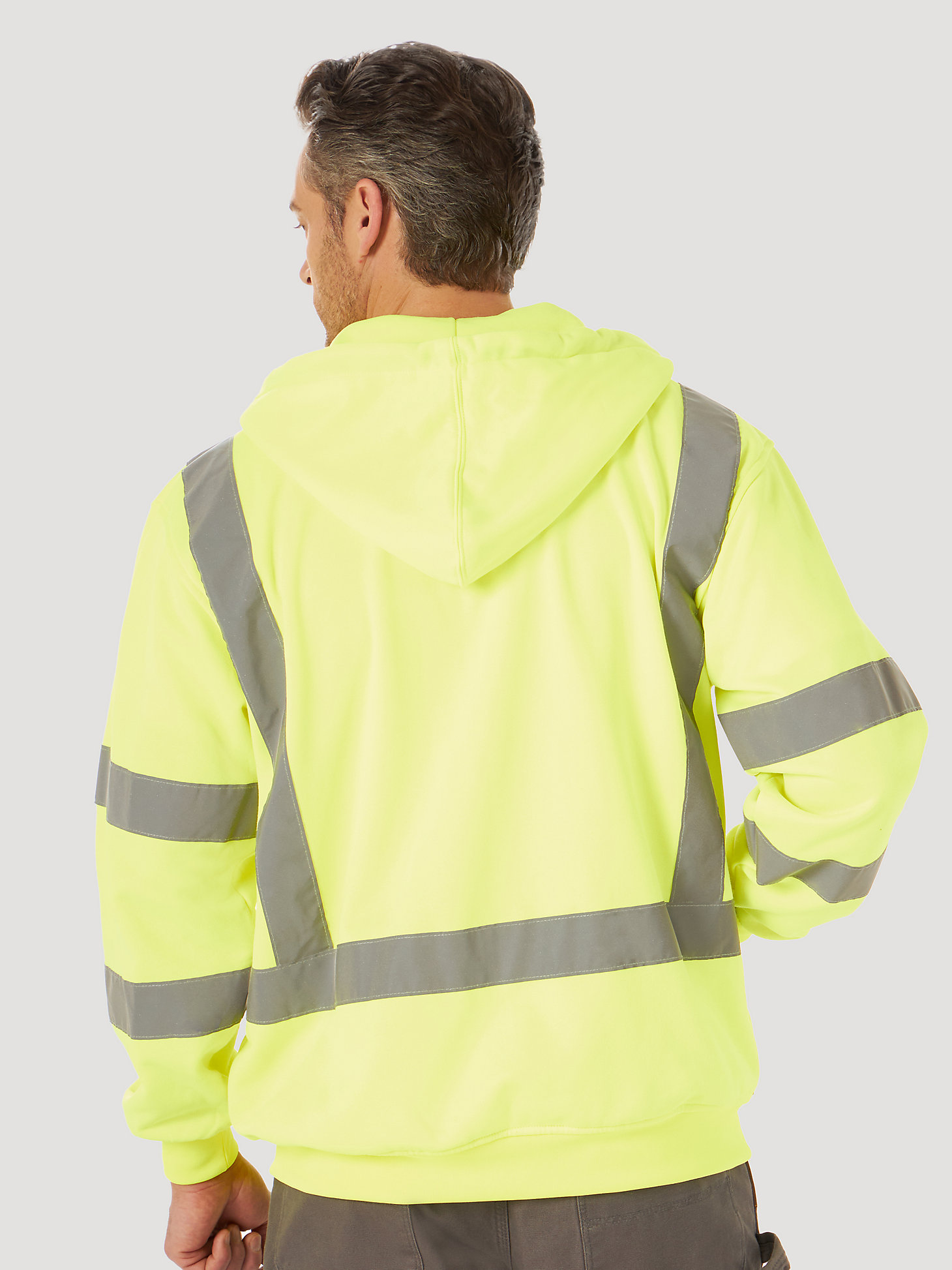 Wrangler® RIGGS Workwear® Long Sleeve High Visibility Hoodie in Safety Green alternative view 1