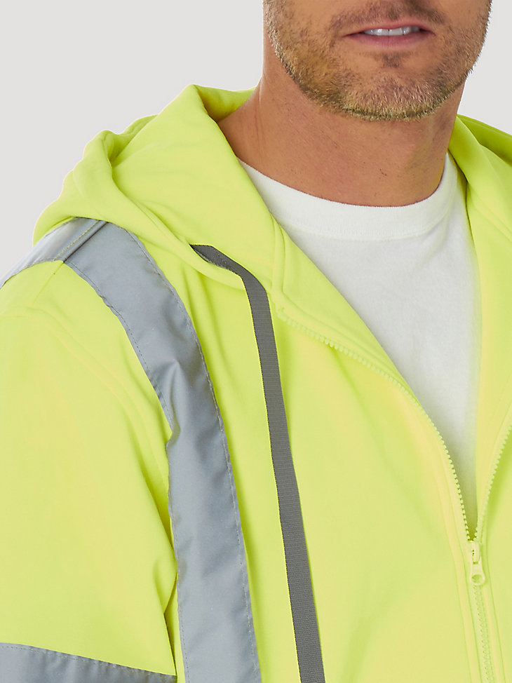 Wrangler® RIGGS Workwear® Long Sleeve High Visibility Hoodie in Safety Green alternative view 2