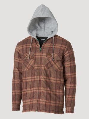 wrangler hooded flannel jacket