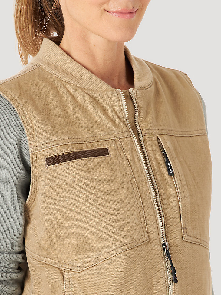 Women's Wrangler® RIGGS Workwear® Tough Layers Insulated Work Vest in Golden Khaki alternative view 2