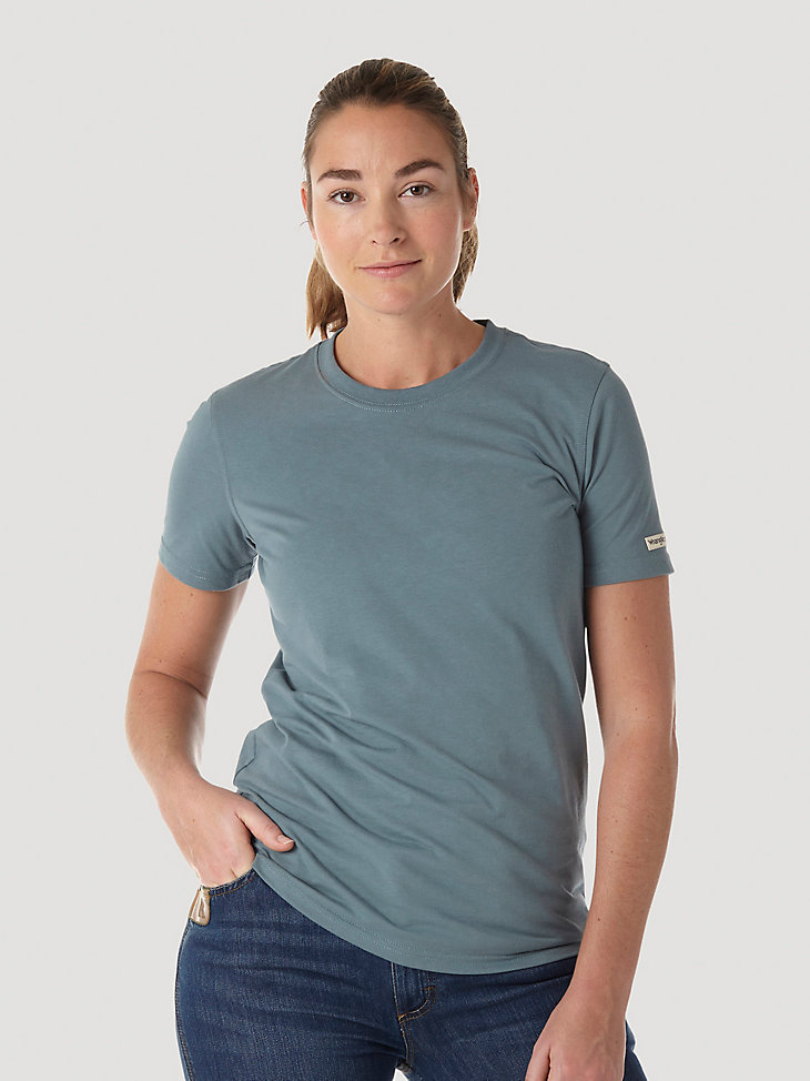 Women's Wrangler® RIGGS Workwear® Short Sleeve Performance T-Shirt in Sea Green alternative view
