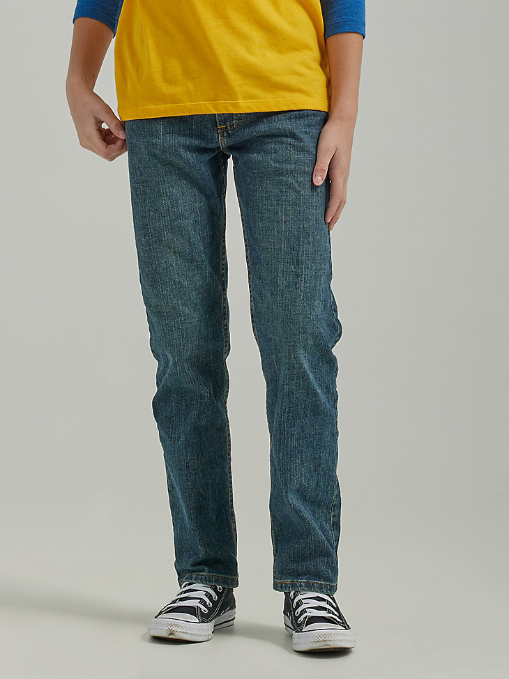Boy's Wrangler® Five Star Classic Straight Fit Jean (8-16) in Sunkissed Denim main view