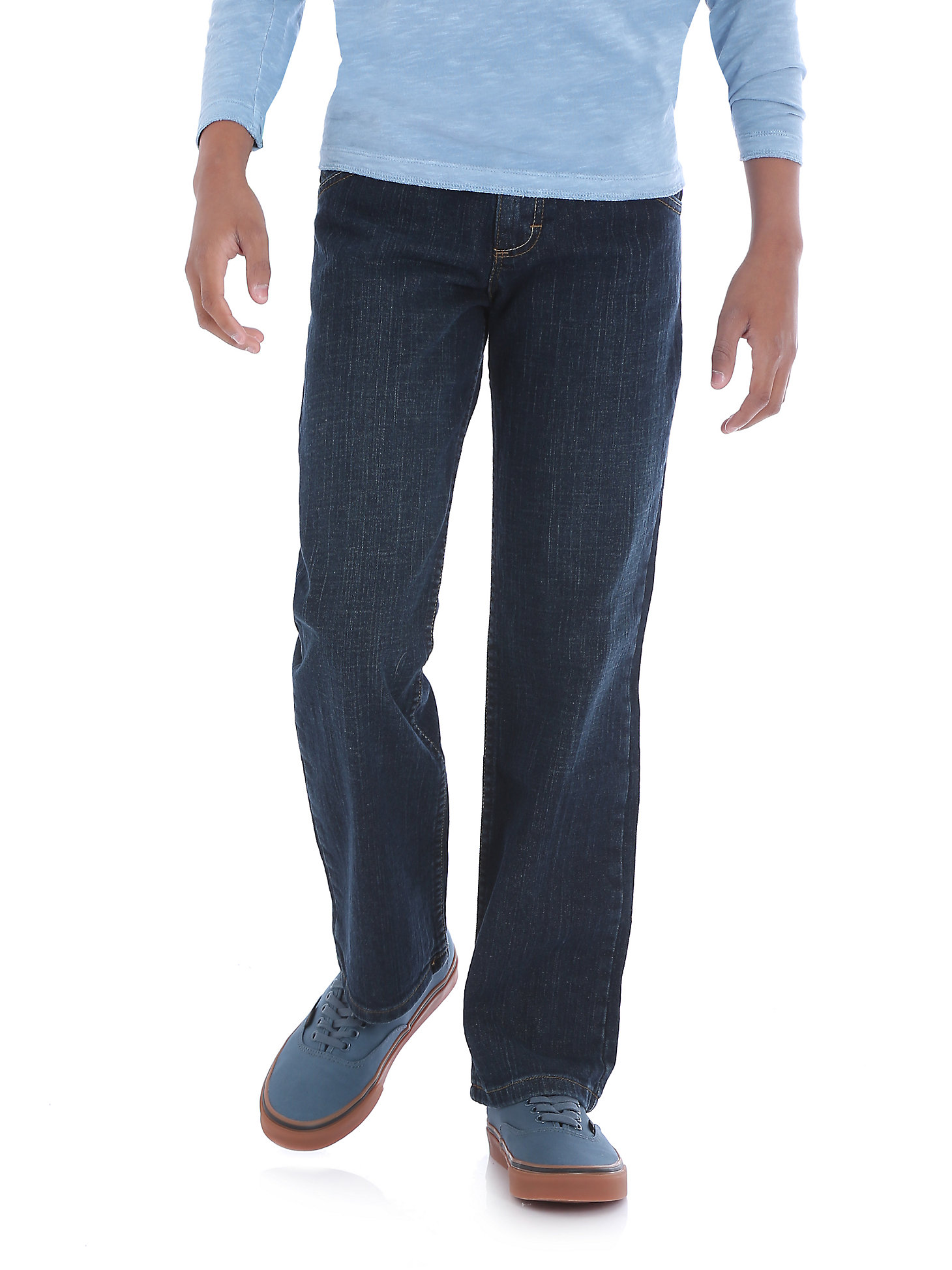Boy's Wrangler® Five Star Classic Straight Fit Jean (Husky) in Moonlight Blue main view