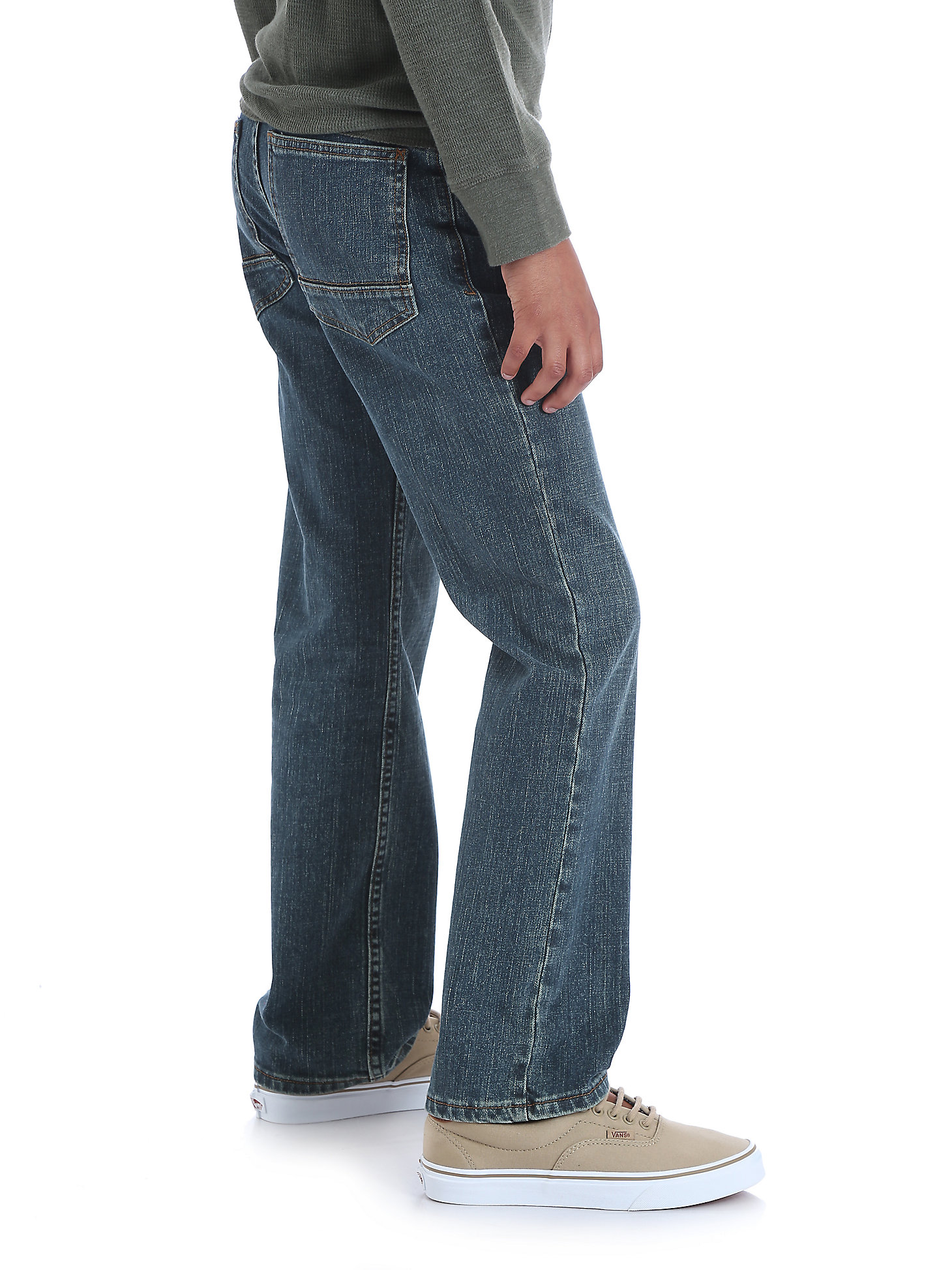 Boy's Wrangler® Five Star Classic Straight Fit Jean (Husky) in Sunkissed Denim alternative view 1