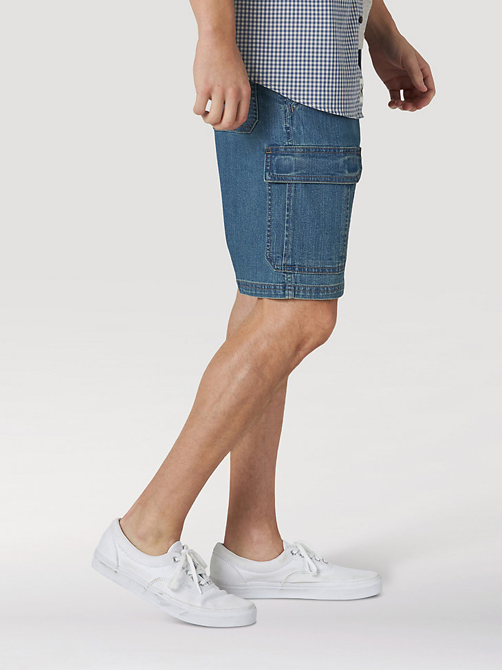 Wrangler® Men's Five Star Premium Denim Cargo Shorts in Medium Tint alternative view 3