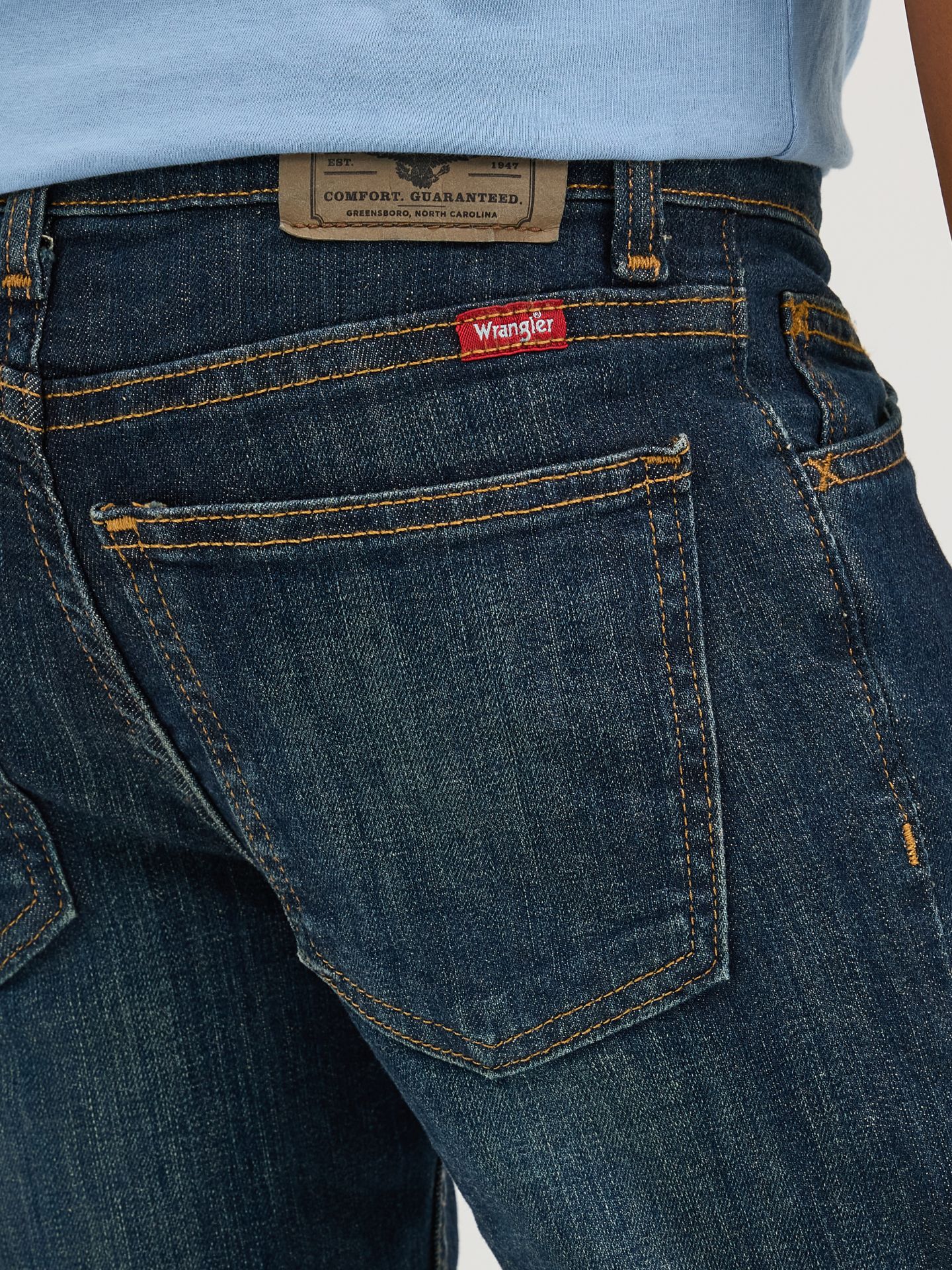 Джинсы Wrangler® Five Star Classic Stretch Bootcut Jean для мальчиков, цвет: Индиго — фото 4